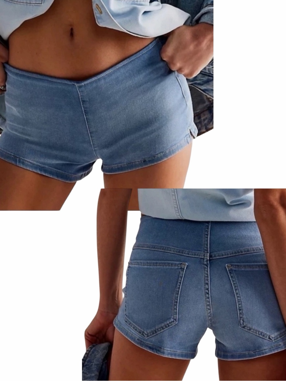 Free People Light Blue Denim Jean Shorts